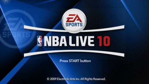 NBA Live 10 title screen for PSP